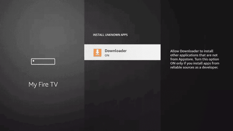 firestick This will turn Unknown Sources to On for the Downloader app