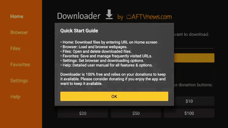 firestick Click OK