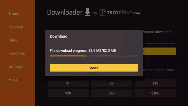 firestick Wait for file to download