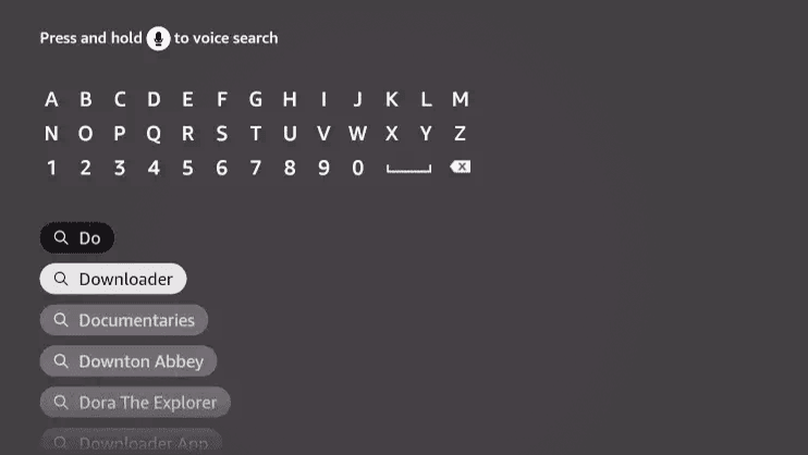 firestick Search for and select Downloader