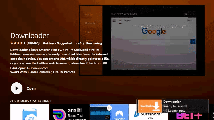 firestick Once the app finishes installing click Open